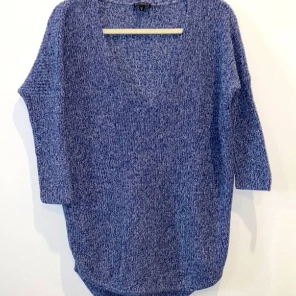 Express Sweaters - Express Blue V-Neck Oversized Sweater